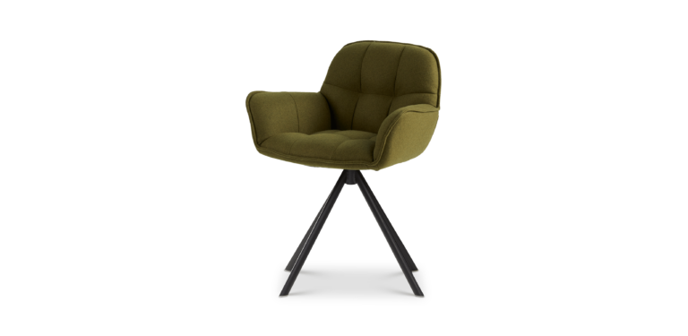 Eetkamerstoel Doris draai - New Wool - Green - zwart