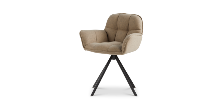 Eetkamerstoel Doris draai - New Wool - Stone - zwart