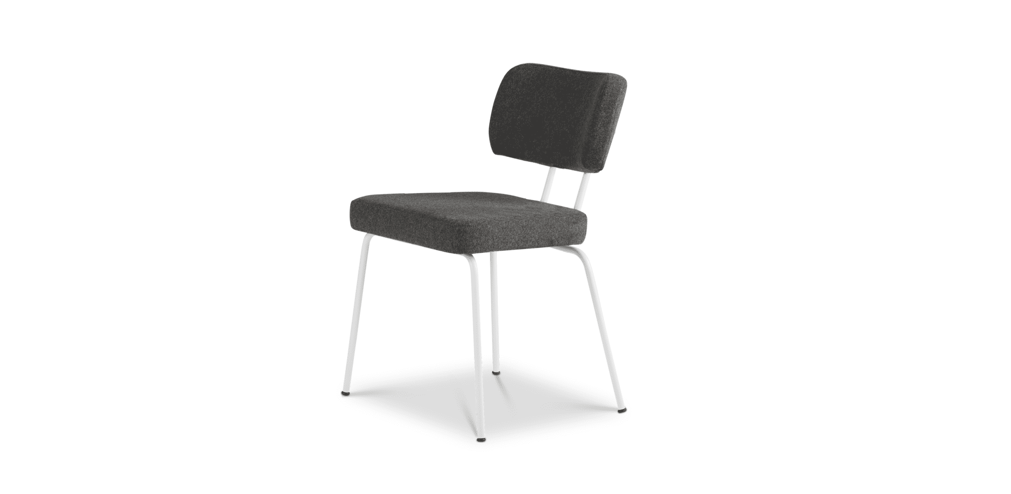 Eetkamerstoel Ted - New Wool - Antracite - Wit