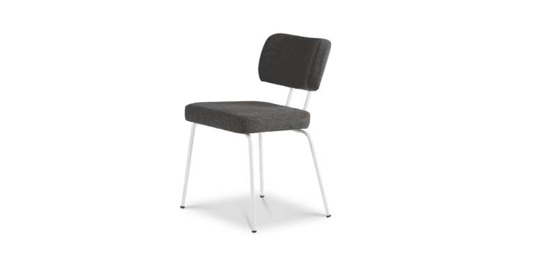 Eetkamerstoel Ted - New Wool - Antracite - Wit