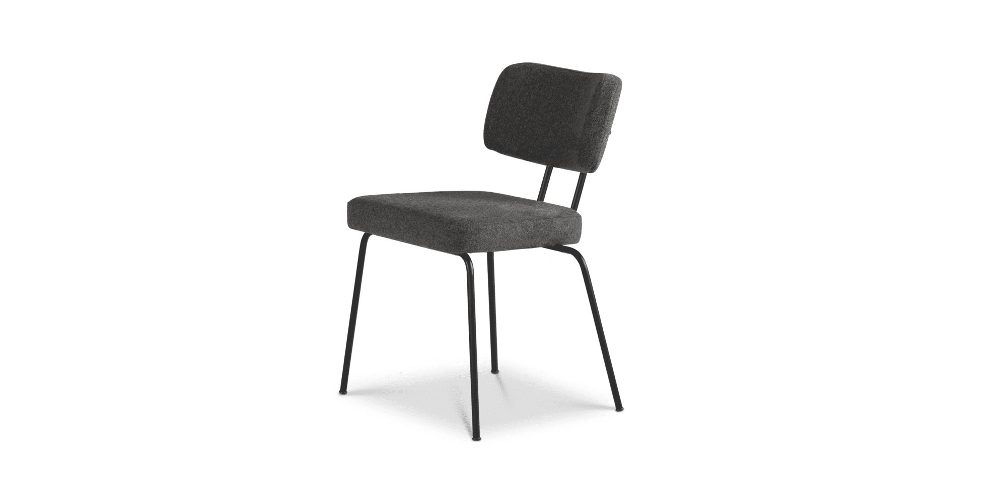 Eetkamerstoel Ted - New Wool - Antracite - zwart
