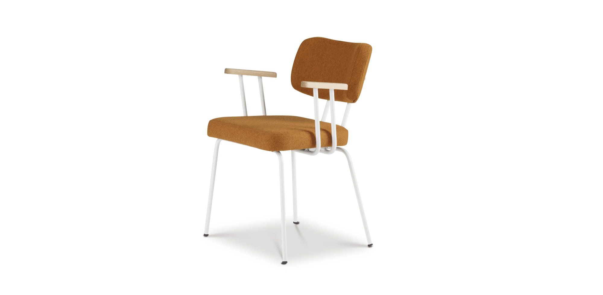 Eetkamerstoel Ted met arm - New Wool - Marroc - Wit