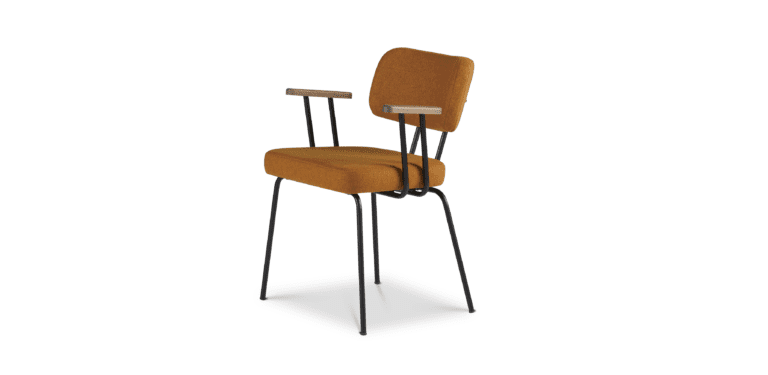 Eetkamerstoel Ted met arm - New Wool - Marroc - zwart