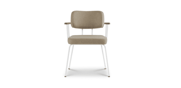 Eetkamerstoel Ted met arm - New Wool - Stone - Wit