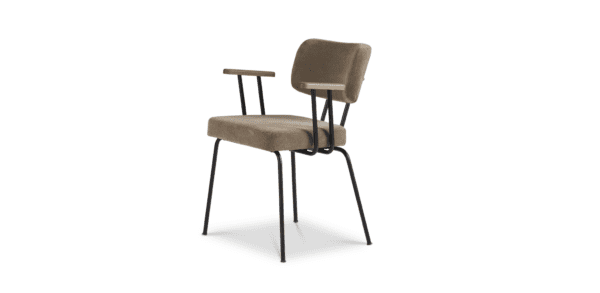 Eetkamerstoel Ted met arm - Portofino - Multigrey - Wit