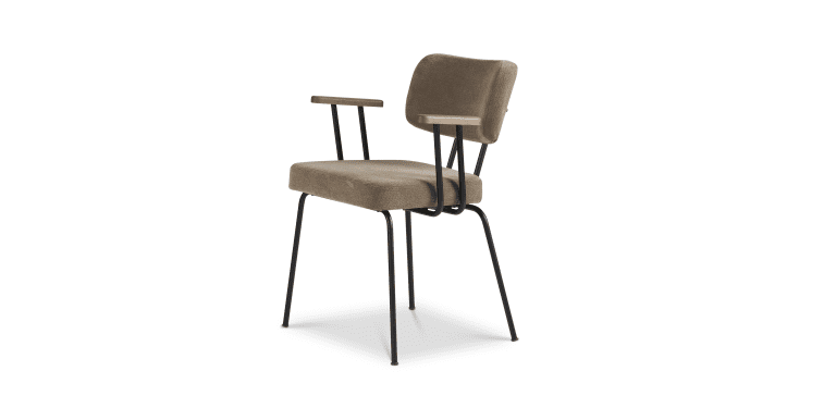 Eetkamerstoel Ted met arm - Portofino - Multigrey - Wit