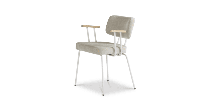 Eetkamerstoel Ted met arm - Portofino - Naturel - Wit