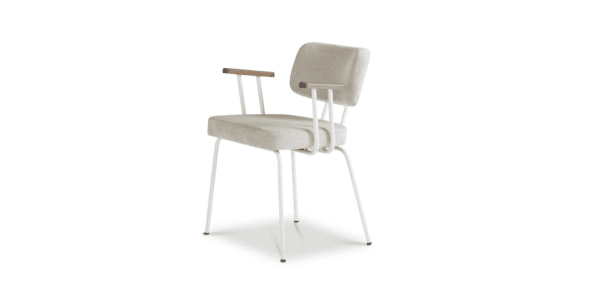 Eetkamerstoel Ted met arm - Portofino - Naturel - Wit